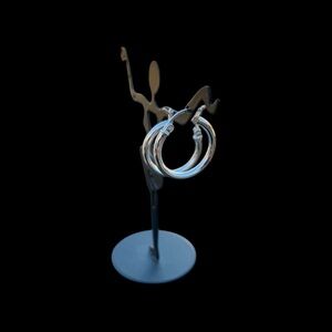 925 Sterling Silver Women’s Round Hoop Earrings Classic 20mm Diameter Aretes Aro